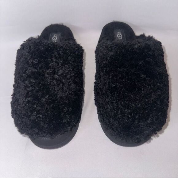NWOB UGG Fuzz Sugar Platform Slide Black Size 5 - Picture 1 of 5